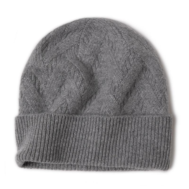 Unisex 100% Pure Goat Cashmere Hat: Warm, Fashionable, and Versatile Knit for Autumn and Winter