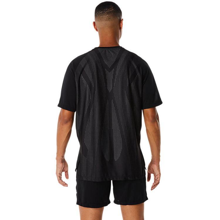 Asics Comfortable Moisture-Wicking Breathable Short Sleeve T-Shirt Men Tops Black 2031D786-001