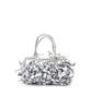 Mystikotita Glow Ribbon Ruffle Baguette Bag - Silver