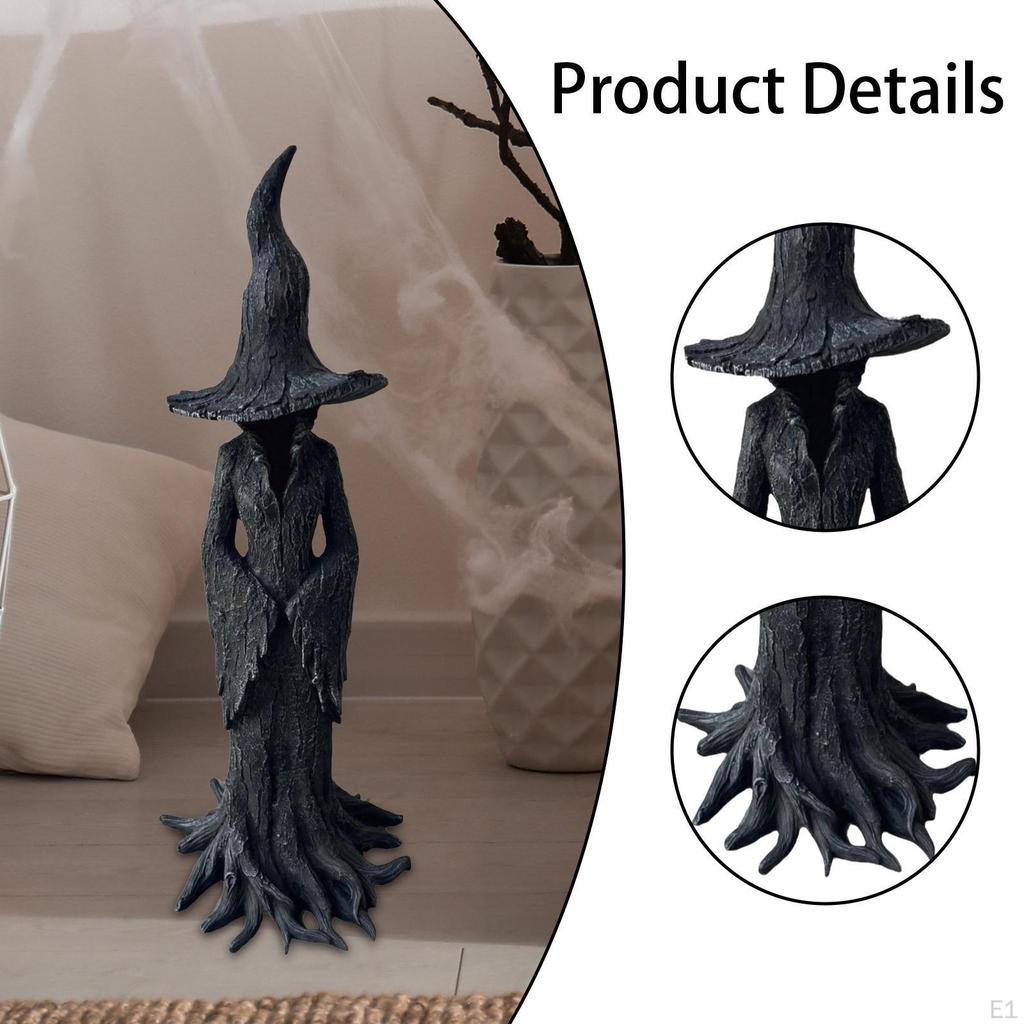 Halloween Witch Statue Scary Standing Figure for Tabletop Office Porch
