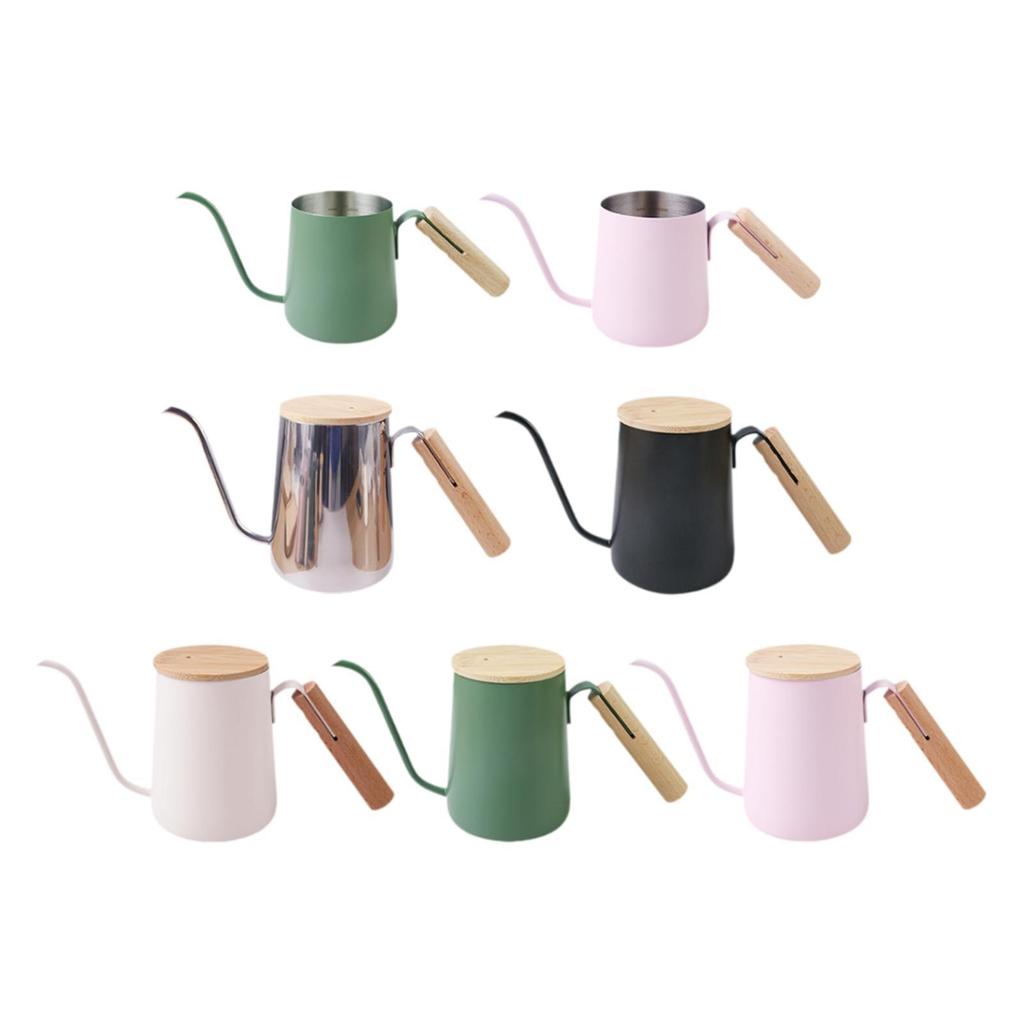 Cafetière Goulot d'oie Durable en Acier Inoxydable Poignée Thermoisolée Dripper pour Pour-over pour la Maison et le Bureau