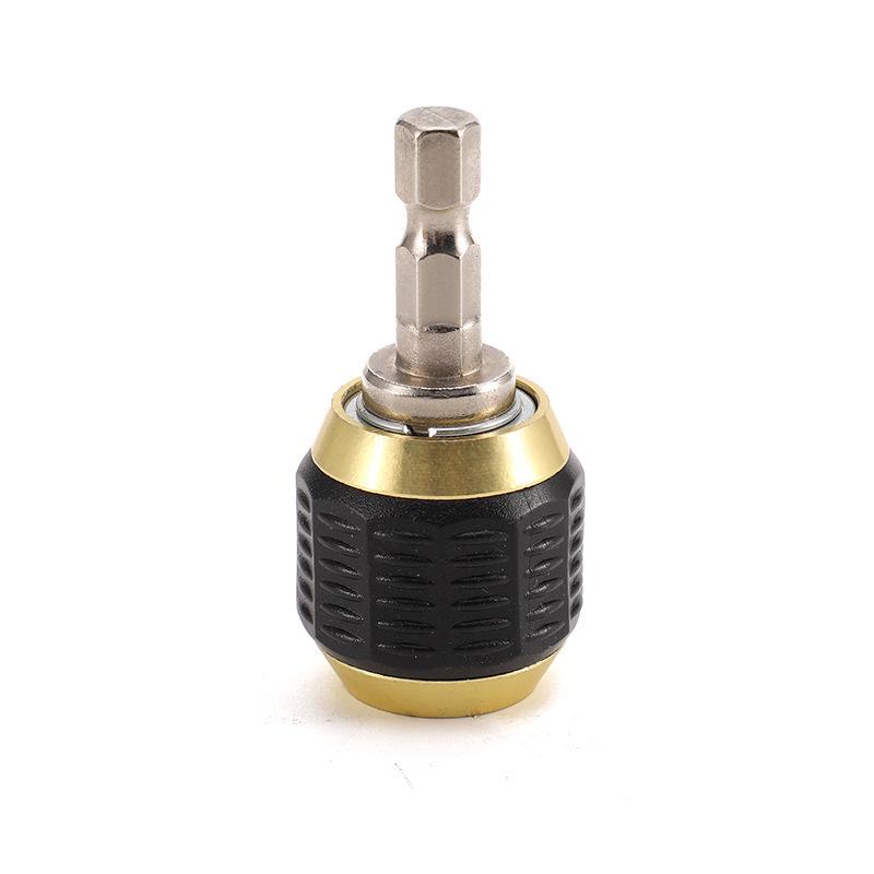 1/4" Hex Shank Anti-Slip Rubber Sleeve Quick Change Electric Drill to Screwdriver Adapter with Three-Jaw Chuck