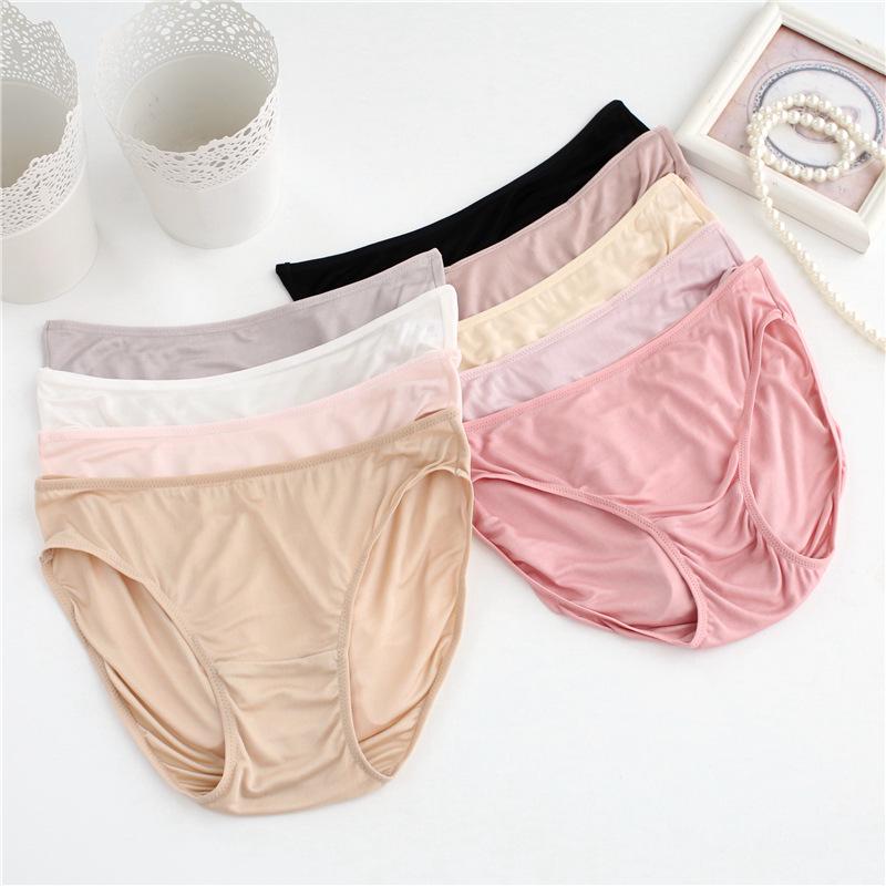Women's Low-Waist Mulberry Silk Panties - Seamless, Comfortable, Breathable Briefs