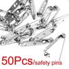 50pcs Bar Pins Brooch Lock Back Safety Catch 25mm 1 Inch Rolling DIY Findings Safty Pins