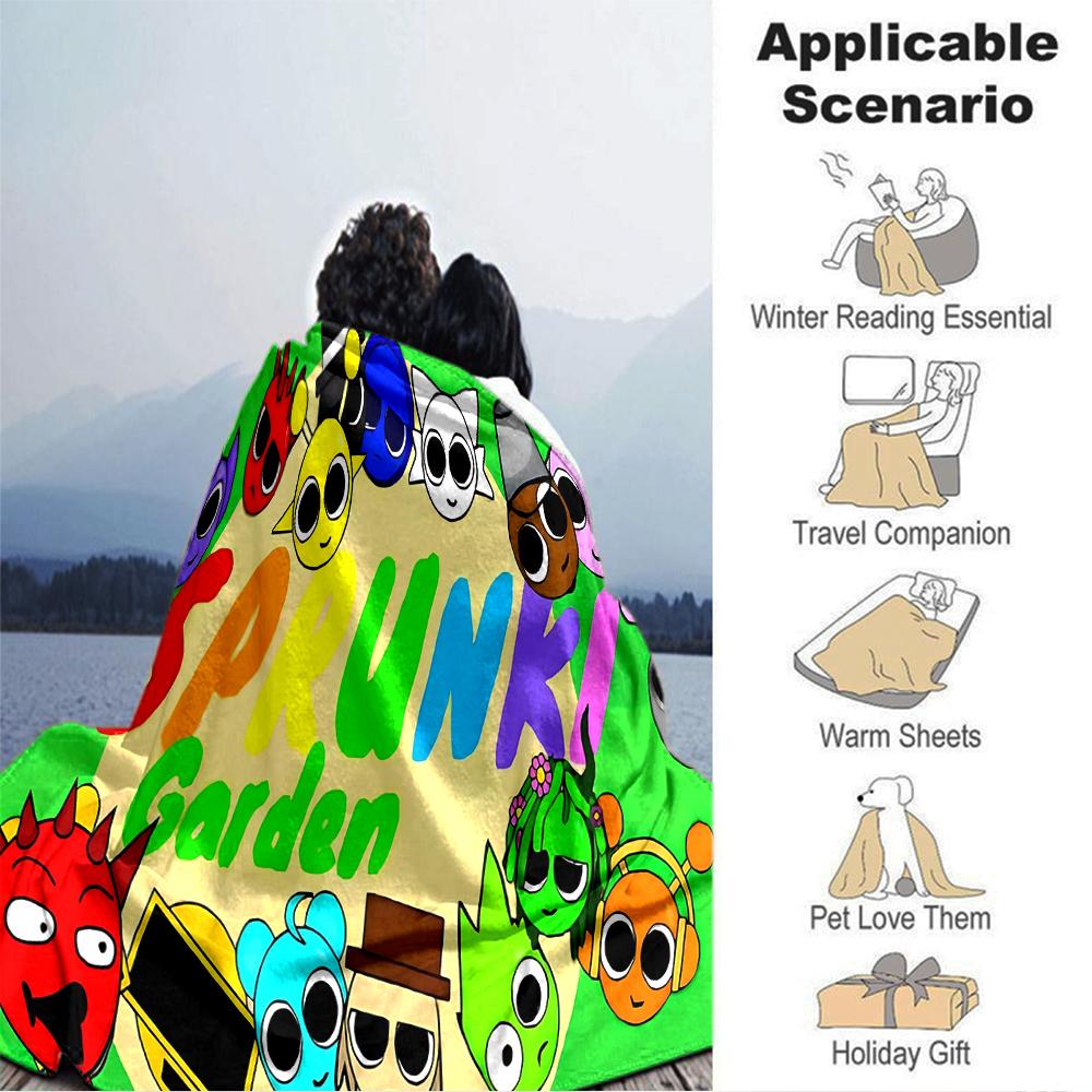 Sprunk Garden Characters Blanket Soft Throw Blanket For Home Bedroom Bed Sofa Travel Office Solid Christmas Blanket