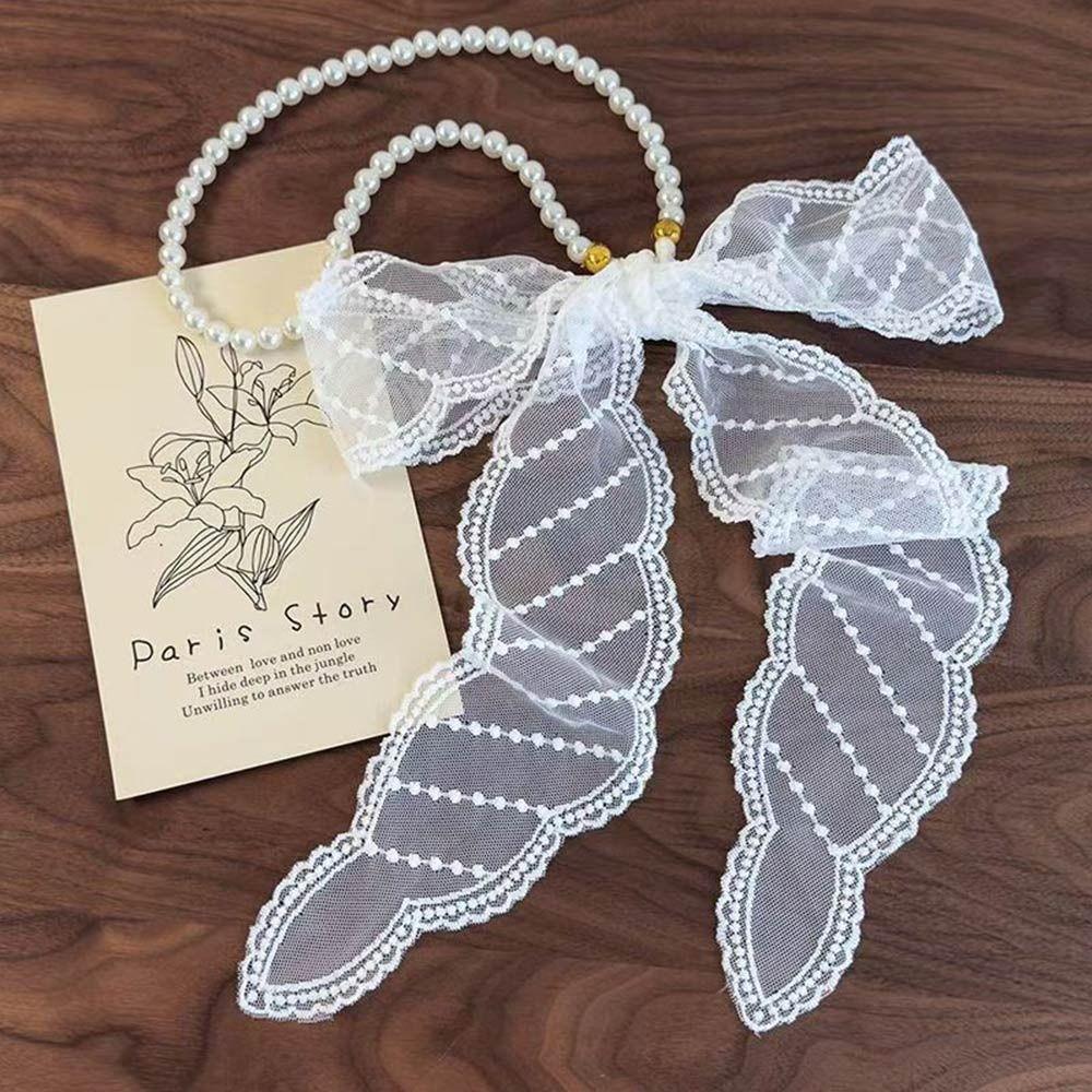 Fairy Lace Headband French Neckerchief Summer Hair Ribbon  for Women