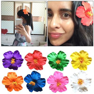 1 Pair Women Hairpins Bohemia Style Large Flower Decor Hair Clips Bright Color Hair Pins Sea Beach Hair Accessories
