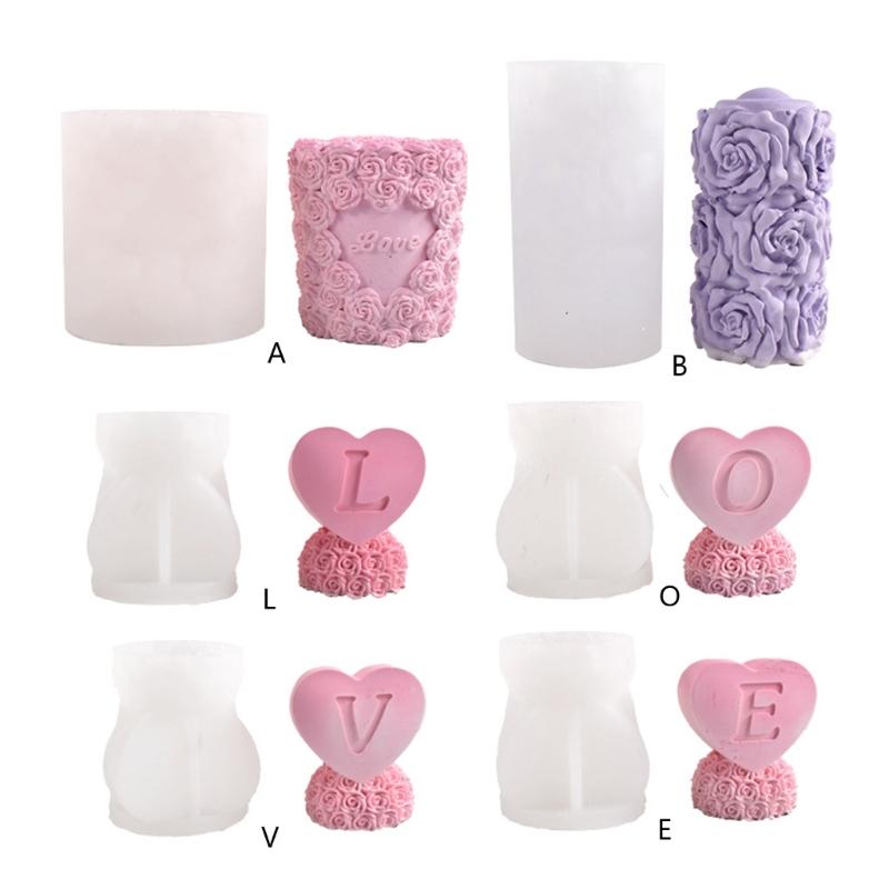 Valentine's Day Candle Silicone Mold for Handmade Chocolate Decoration Gypsum Aromatherapy Soap Resin Silicone Mould