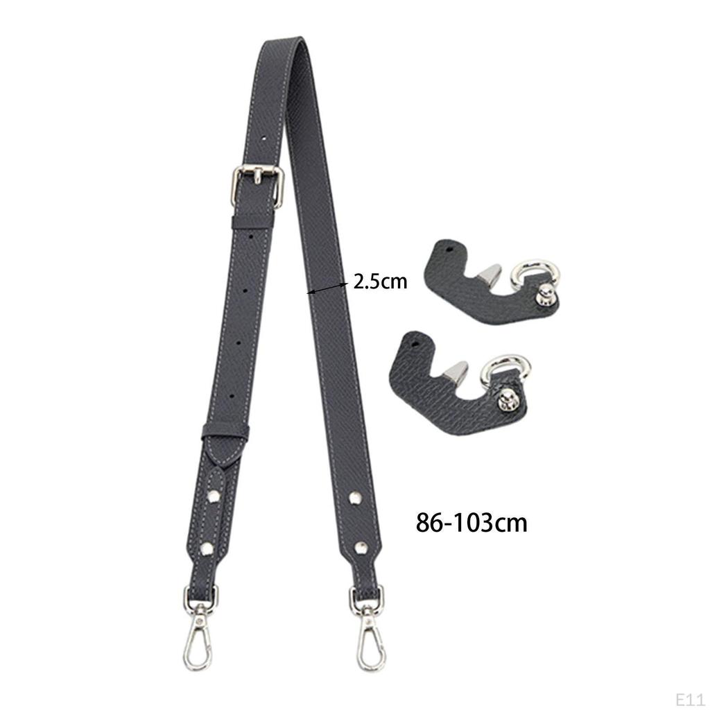 Adjustable Length Bag Strap for Crossbody Use, PU Leather