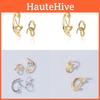 Stylish Gold And Silver Ear Cuffs Set Non-piercing Geometric Alloy Design For Trendsetters