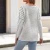 Tops For Women Striped Shirt  Casual Long Sleeve Shirts Fashion Top
