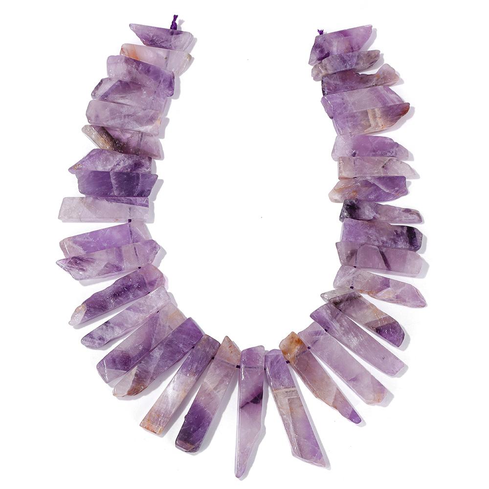 Top Drilled Pendant Gem Slice Accessories Natural Crystal Quartz Agates Lapis Howlite Point Beads Stick Making Necklace Hairband Half Strand