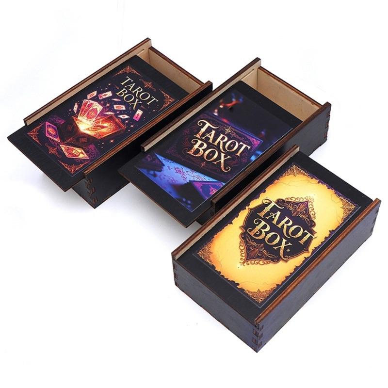 Rechteckige Holzkarte Box Spielkarten Tarots Behälter Schmuck Aufbewahrungskoffer Verpackung Poker Spiel Leere Poker Karten Aufbewahrungskoffer