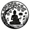 Albero Bodhi di Loto Arte da Parete in Metallo Scultura Zen Decorazione per la Casa Regalo per le Feste
