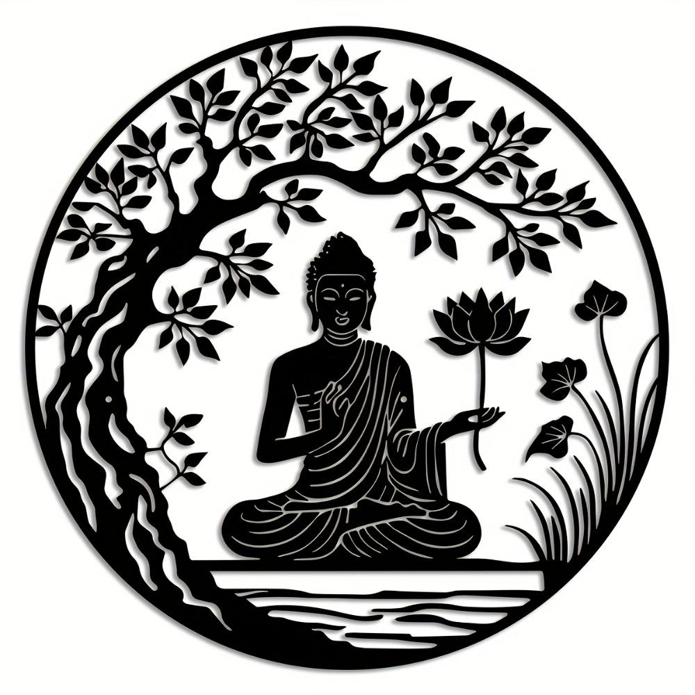 Albero Bodhi di Loto Arte da Parete in Metallo Scultura Zen Decorazione per la Casa Regalo per le Feste