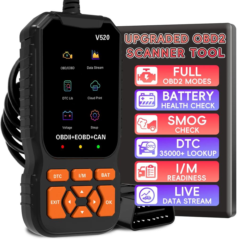 OBD2 Car Scanner – Professional Diagnostic Tool for Reading Fault Codes & Checking Engine Light (Auto Mechanic Use)
