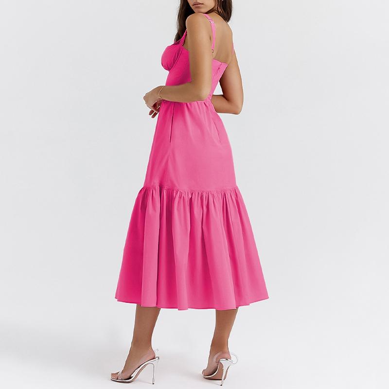 Dámské letní dlouhé šaty Volné Módní Ležérní Květinový potisk Bez rukávů Letní šaty