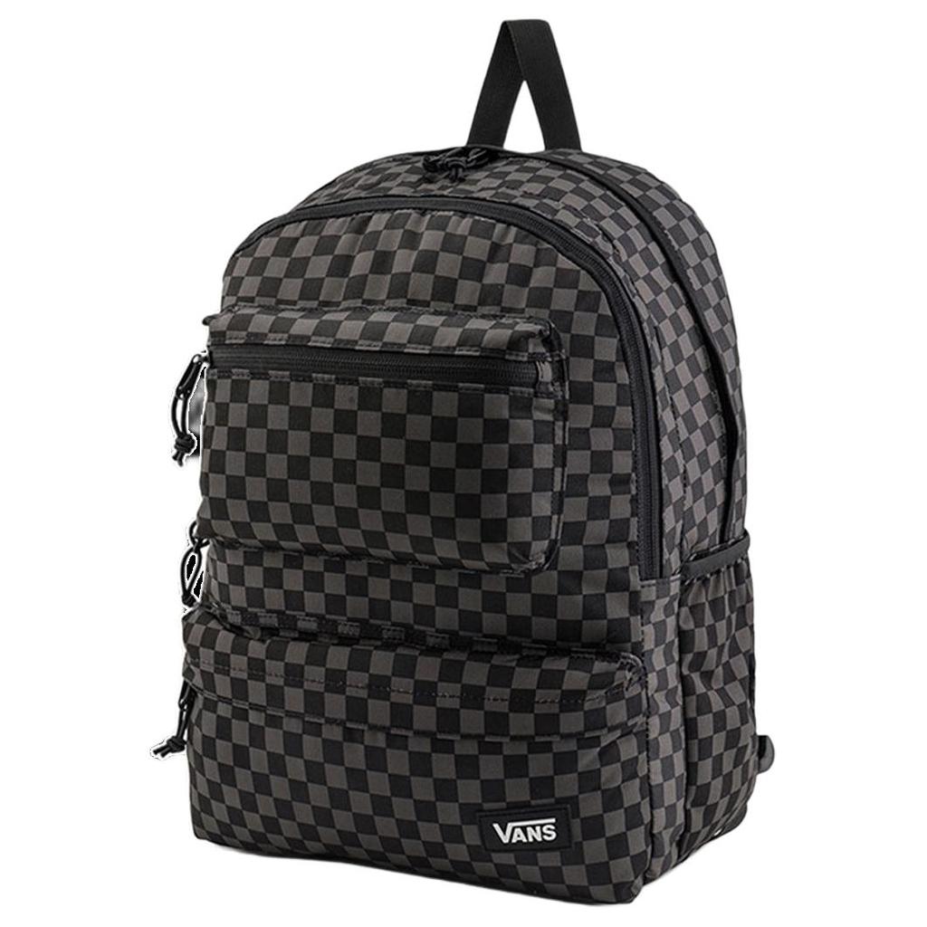Vans Large Capacity Travel Commuter Polyester Backpack Regular Women backpack Black Checkered VN000GP1DWU