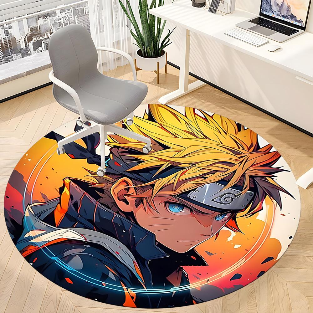 Naruto Uzumaki Office Round Area Rug, Under Office Chairs Bedroom Living Room Home Decor  a1022117