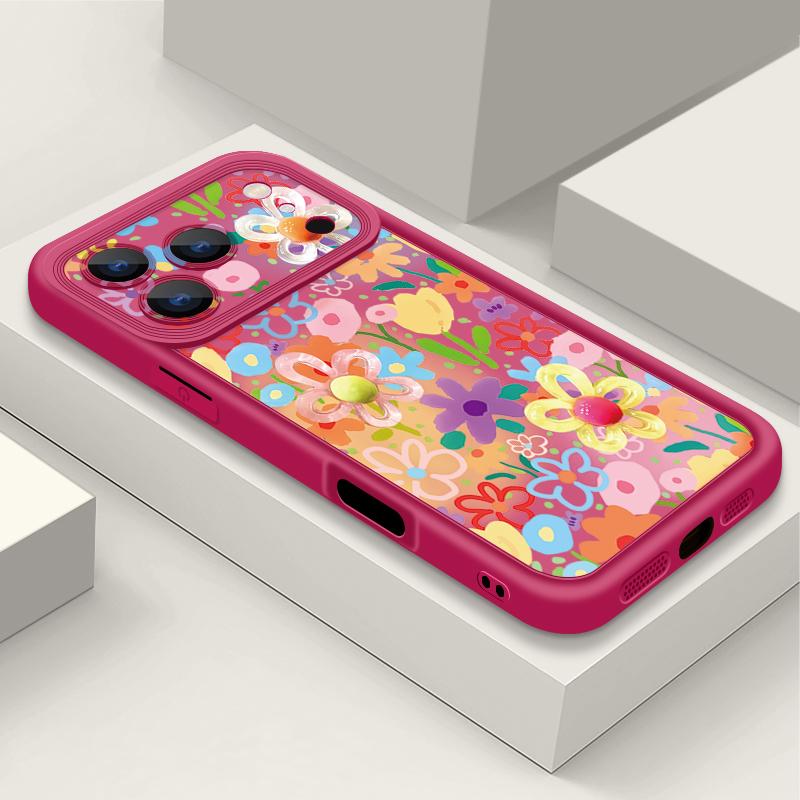 Etui na telefon z nadrukiem kreskówkowych kwiatów dla iPhone 17 Pro Max Air 16 15 Pro Max 14 13 12 Pro Max 11 Przezroczysty miękki pokrowiec na tył z TPU