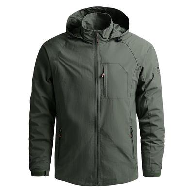 Herren Dünne Jacke Outdoor Militär Sturm Kapuze Wasserdicht Bergsteigeranzug Herren Windjacke