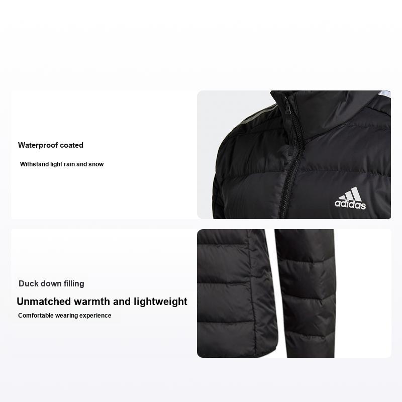 Adidas Women's Black Essential Down Jacket With Stand-Up Collar Outerwear Gh4593 Cm