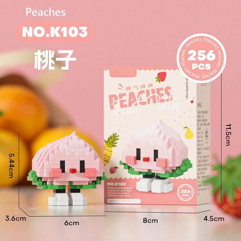 Mini Fruit Party Decorations Nano Diamond Building Blocks Toys Strawberry Grape Clay Peach Children Toys Birthday Gifts