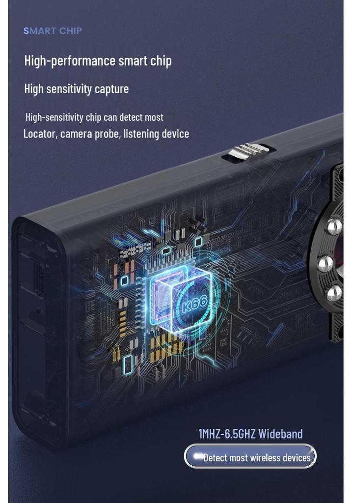K66 Signal Detector: Anti-Peeping, Anti-Positioning, Camera & GPS Scanner for Hotel & Car Monitoring