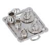 Miniature Tea Set Lifelike Alloy Dollhouse Tea Set Interactive Miniature Teapot Cup Plate Educational Dollhouse Kitchen
