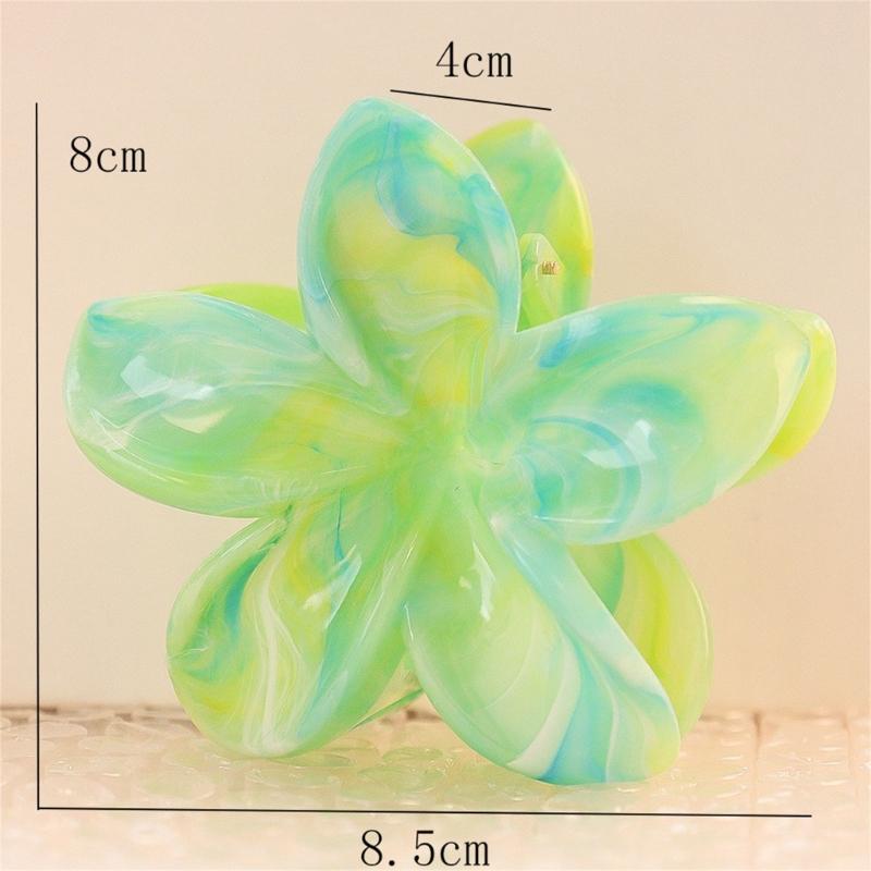 Pince à cheveux en forme de fleur Résine Texture marbre Couleur dégradée pour Mariages et Fêtes Usage quotidien Accessoires pour cheveux