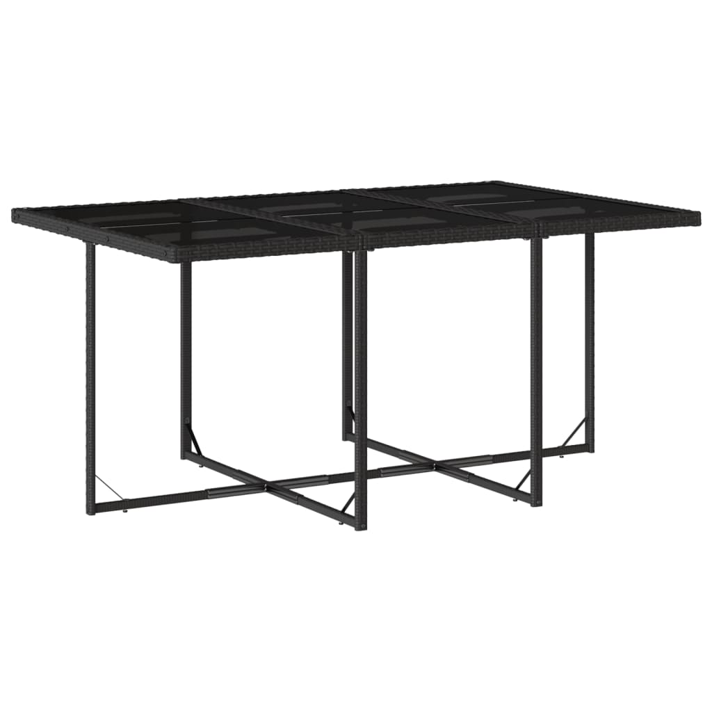 Vidaxl 7-Cz. Garden Furniture Set With Cushions, Black, Poly Rattan