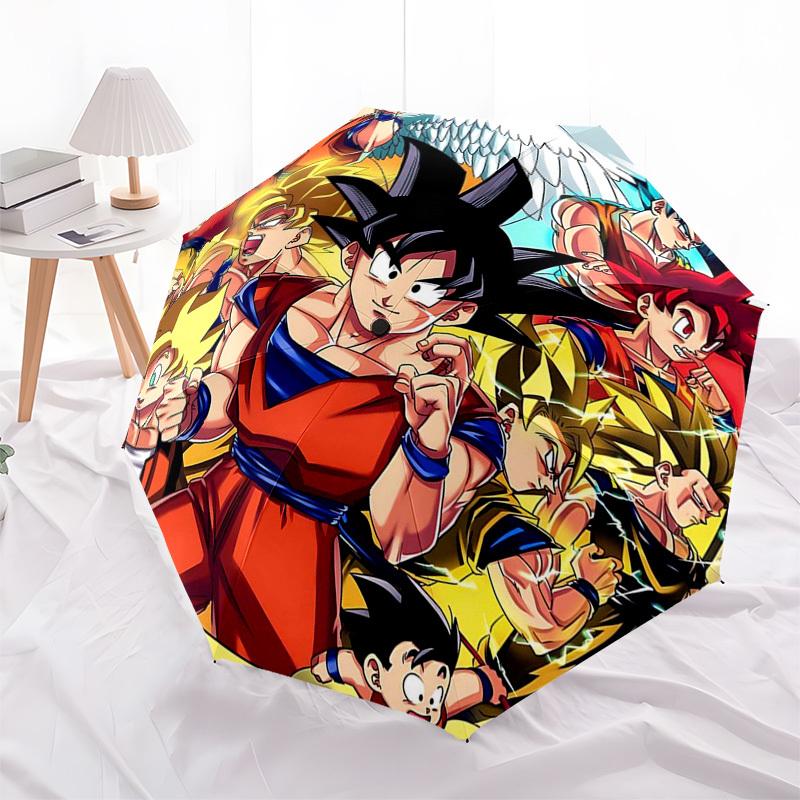 

1pc Dragon Ball Z Goku Automatic Opening Folding Umbrella with 3-Fold Design, 8-Bone Iron Frame, Outdoor for Fans, Travelers, Daily Use, and Festive G