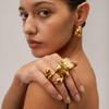 18K Gold Stainless Steel Polished Ring: European & American Fashion, High-End Non-Fading Women's Jewelry