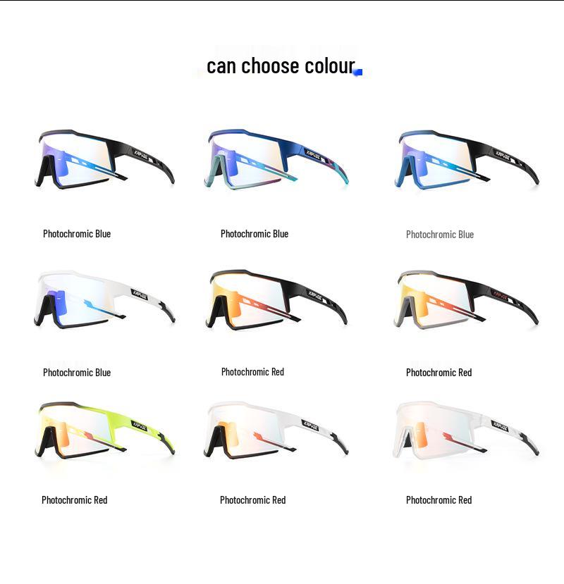 Kapvoe Unisex Color-Changing Cycling Sunglasses – Red-Blue Coated for Mountain & Road Biking
