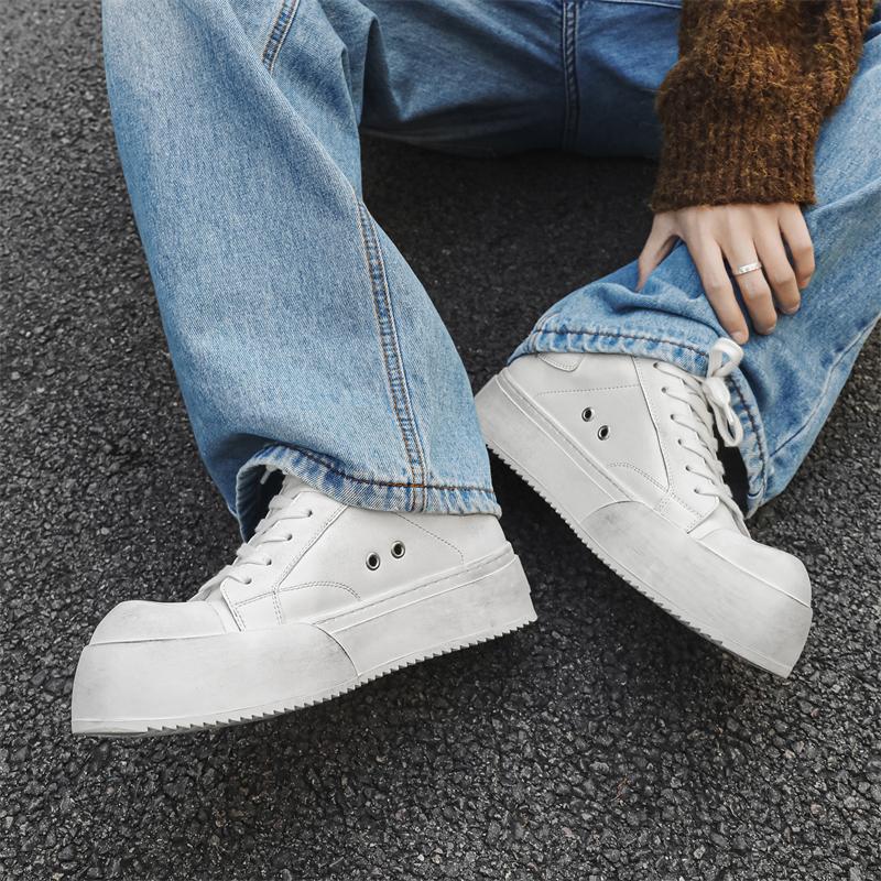 Fashion 2025 Men Casual Shoes Spring High Quality Thick Bottom Trend Versatile Japan Korean Daily Casual Shoes Suit Men's Leather Shoes