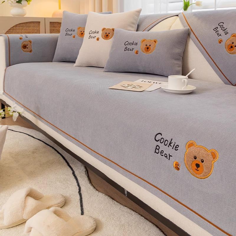 

Вышитая подушка для дивана, универсальная для всех сезонов, нескользящее полотенце из ткани снежный Нил, простой современный чехол для дивана, подушка для сиденья 45 * 45Cm pillow cover