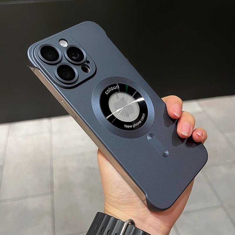 

Подходит для чехла для мобильного телефона Apple 15 Магнитный безрамочный iPhone16promax Новая модель Матовый с защитной пленкой для объектива iPhone12pro