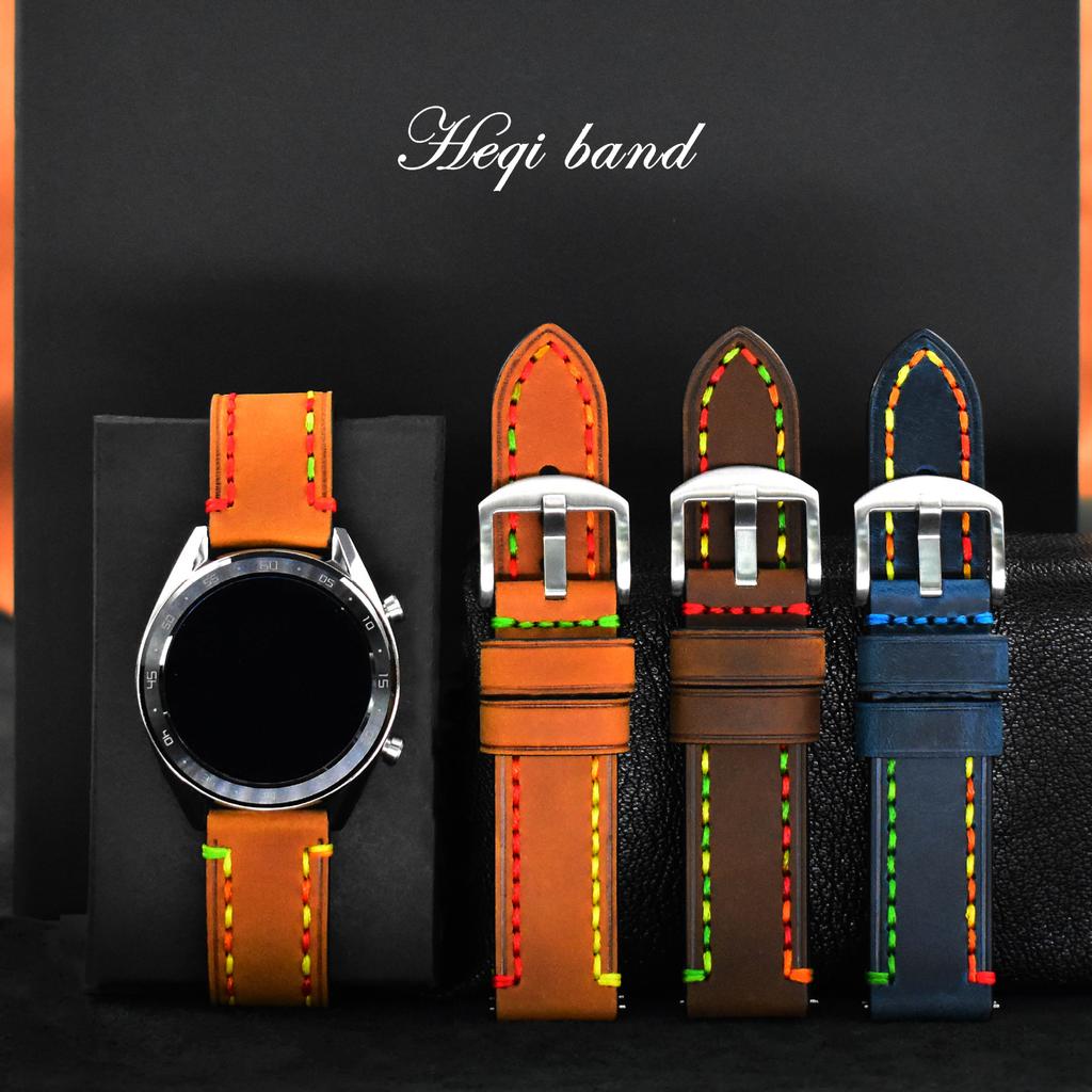 The First-layer Cowhide Crazy Horse Leather Watch Band Is Suitable for Samsung Huawei Iwatch8 Smart Watch.