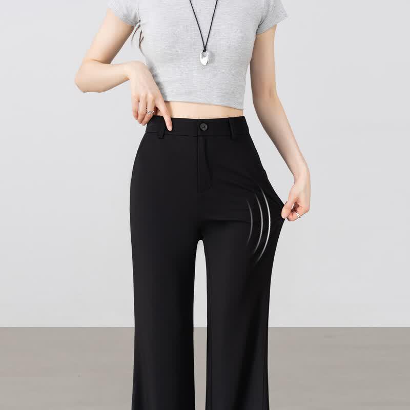 Women's High-Waisted Slim-Fit Flared Commuter Trousers