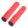 1 Pair   Handlebar Grips Anti Skid Shock Proof Silicone Bike Grip With End Plugs Red