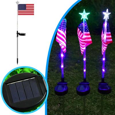 Solar Amerikanische Flagge Gartenleuchten, 4. Juli Dekoration Patriotische Solar Amerikanische Flaggen Lichter für Unabhängigkeitstag Gedenktag Deko