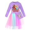 Girls Printed Star Skirt Rainbow Lace Dress 5902