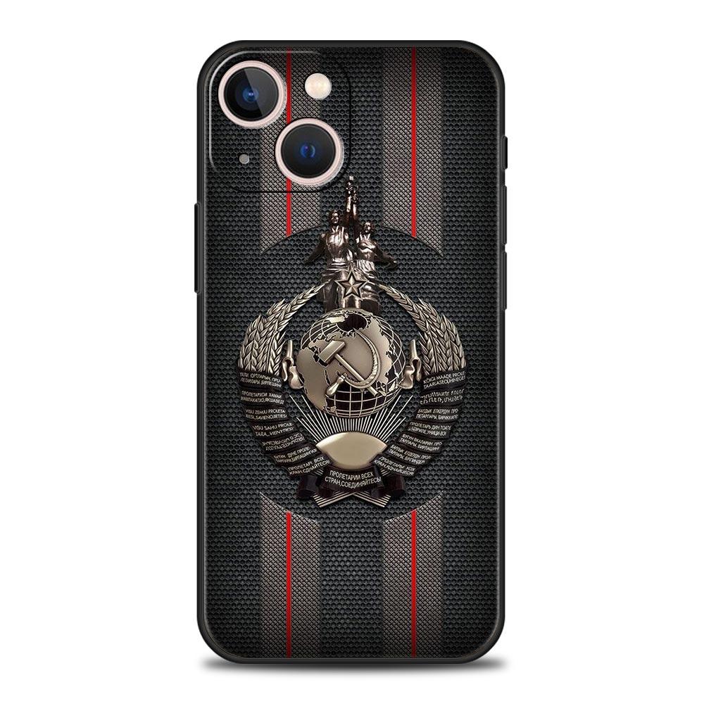 Phone Case Cover for iPhone 17 Pro Max 16 15 14 13 12 11 Pro Max Plus 17AIR Shockproof Soft TPU Shell Vintage USSR CCCP Fundas