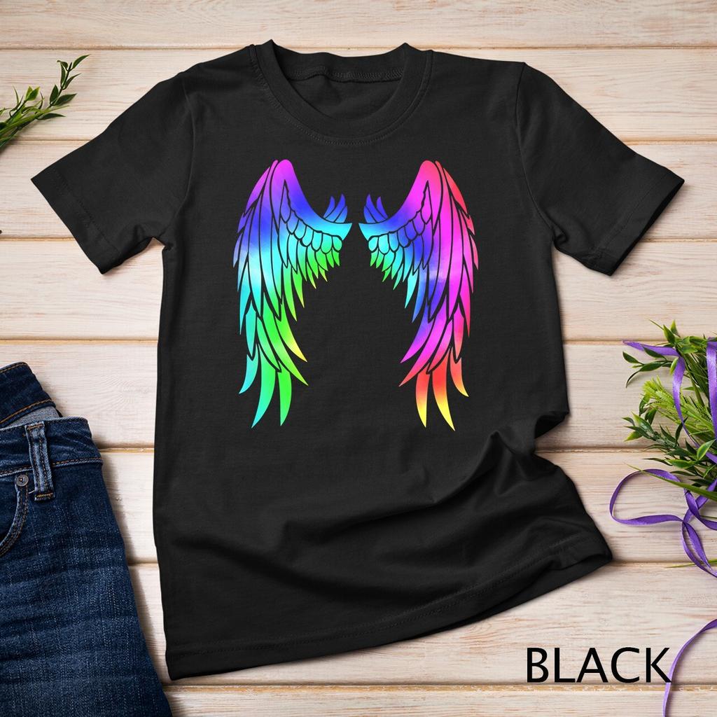 Angel Wings Tie Dye Rainbow Unisex T-Shirt Mens Womens Tees Top