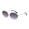 New rimless trimmed glasses oval snakehead personalized sunglasses European and American retro fashion sunglasses sunglasses
