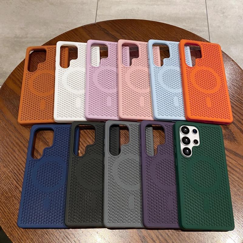 Wireless Charging Magnetic Heat Dissipation Breathable Cooling Honeycomb Case for Samsung Galaxy S26Ultra S26 S26Plus S25 Ultra S24Ultra S23FE Cover