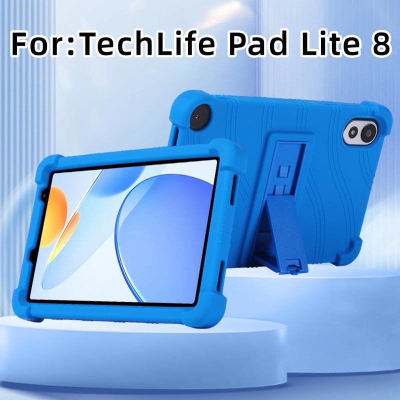 TechLife Pad Lite 8 İnç Sıvı Silikon Düşmeye Karşı Korumalı Standlı Kılıf