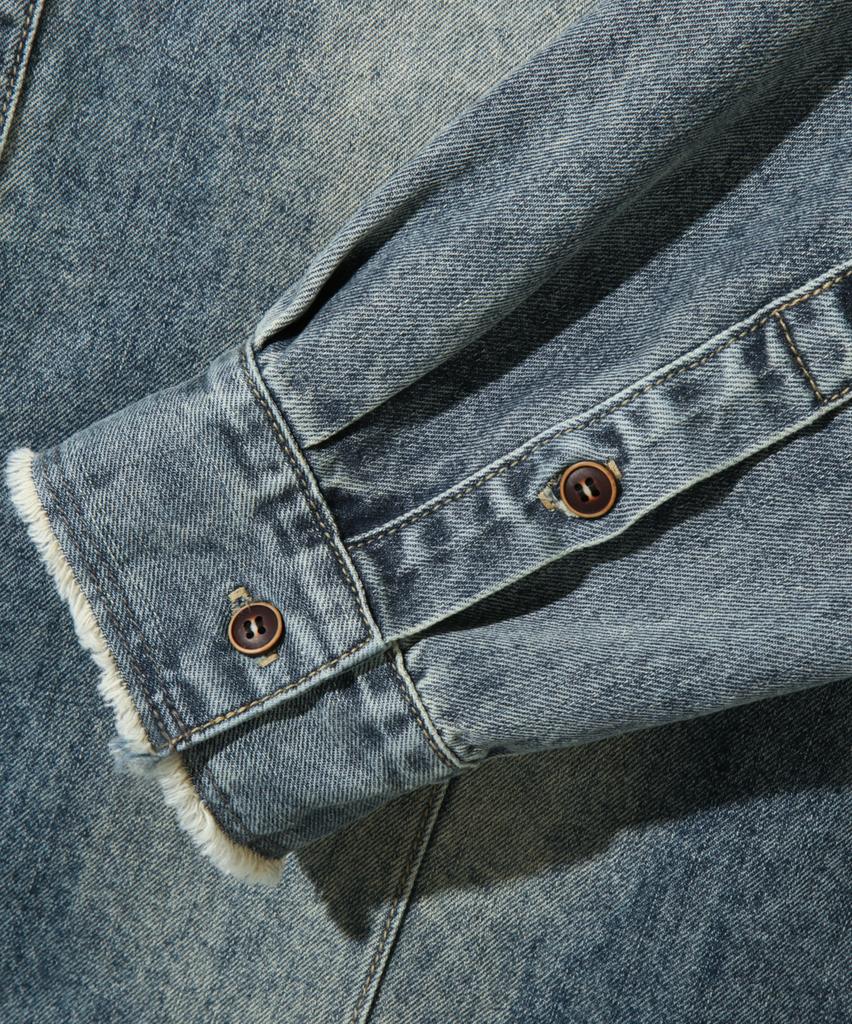 Dimiteulibeullaeg Cutoff Denim Work Shirt_Dust Indigo