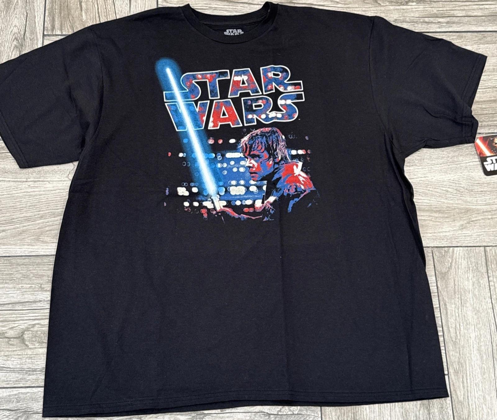 2016 Star Wars Luke Skywalker Light Saber T-Shirt Official Licensed Tee Size 2XL S