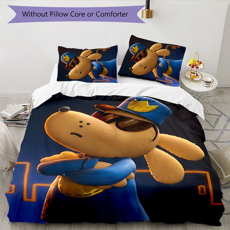 Dog Man 3pcs Bedding Set Duvet Cover Closure Includes 1 Duvet Cover & 2 Pillowcases for All Seasons Bedroom Home Dorm Decor